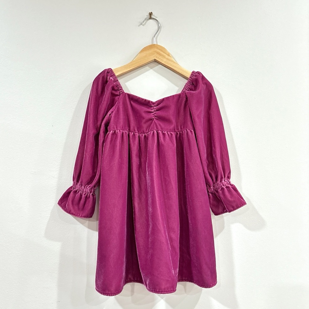 Janie and Jack Girls Dress Size 3 Pink Velvet Party Holiday Special Occasion
